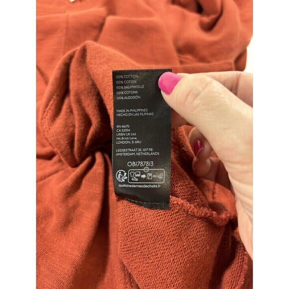 Pilcro Anthropologie Sweatshirt Burnt Orange Brown Medium Twist Front - Picture 6 of 9